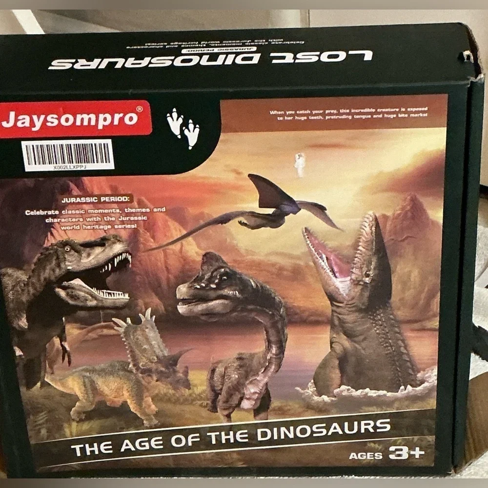Jaysompro 5 PCS Jumbo Dinosaur Set Realistic Looking Dinosaur Figures with Play